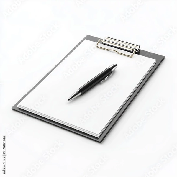 Fototapeta Professional Clipboard and Pen Ready for Notes - Made with Generative AI