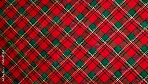 Fototapeta Fabric designed in classic Scottish style, background
