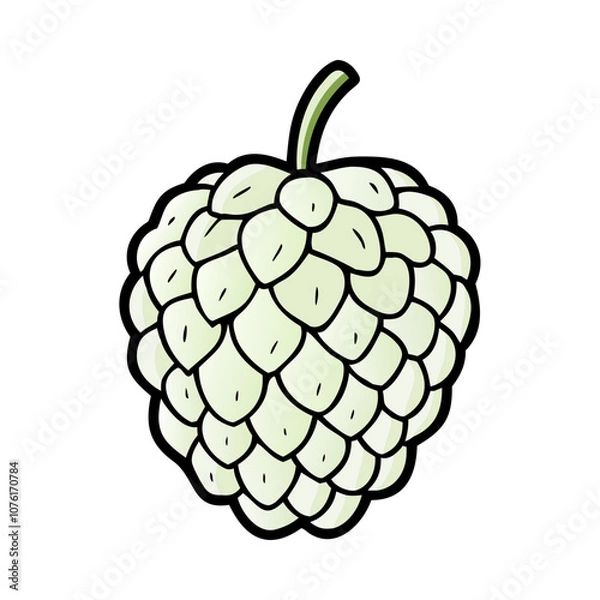 Fototapeta sugar apple icon, fruits vector icon - simple vector illustration of a sugar apple, in a simple and clean style, suitable for food and health themes. fruits flat illustration.