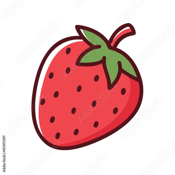Obraz strawberry icon, fruits vector icon - simple vector illustration of a strawberry, in a simple and clean style, suitable for food and health themes. fruits flat illustration.