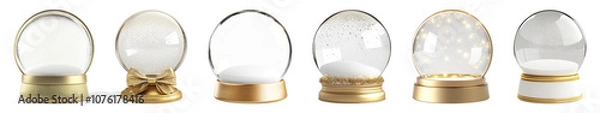 Obraz gold empty snow globe png cut out element set