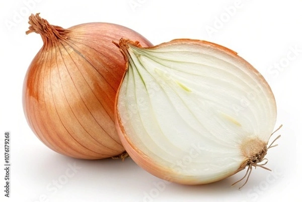 Fototapeta Fresh and organic onion isolated on transparent background in high resolution PNG
