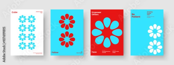 Fototapeta Geometric Flyer Design. Modern Brochure Template. Abstract Business Presentation Layout. Background. Book Cover. Poster. Banner. Report. Notebook. Handbill. Advertising. Magazine. Leaflet