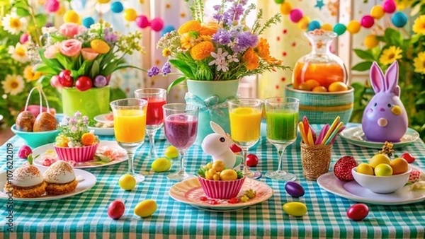 Fototapeta Festive Easter Mocktails: A vibrant, colorful way to celebrate.
