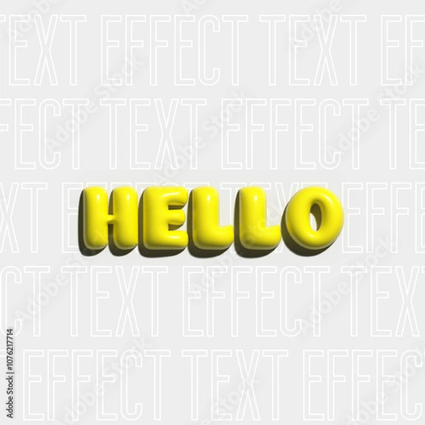 Fototapeta Hello text 3D inflated editable text effect