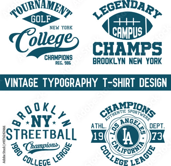 Fototapeta New York college vector label and print design for t-shirt Basketball graphic College Brooklyn typography Vector