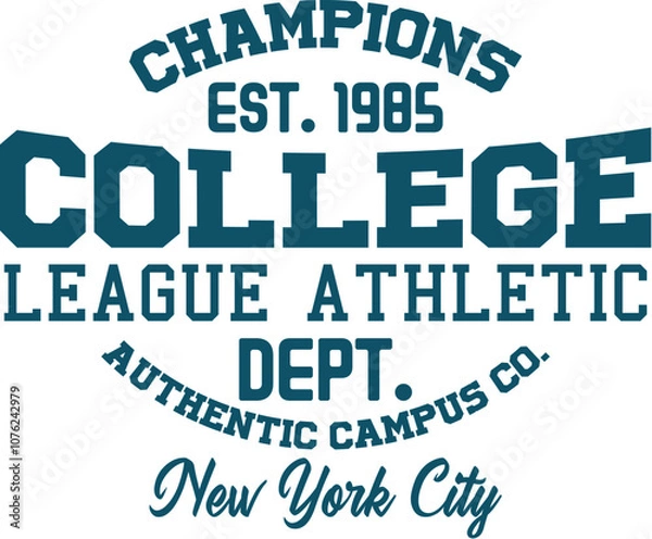 Fototapeta New York college vector label and print design for t-shirt Basketball graphic College Brooklyn typography Vector
