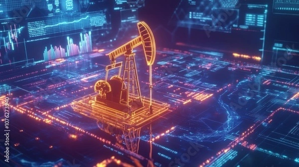 Obraz Digital Oil Rig.
