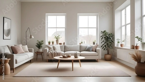 Fototapeta Photo interior modern design room 3d illustration
