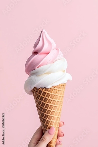 Fototapeta A soft-serve ice cream cone.