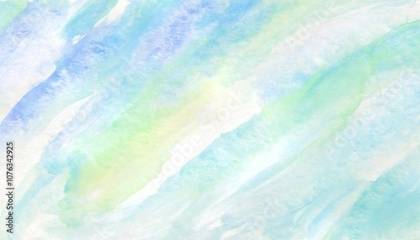 Fototapeta Refreshing abstract watercolor painting in blue and green