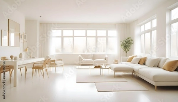 Obraz Photo interior modern design room 3d illustration