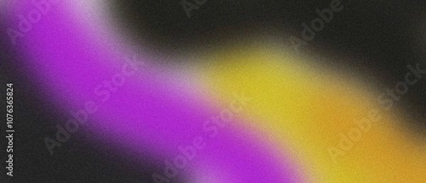 Obraz Dark purple pink yellow color gradient background blurred neon color flow, grainy texture effect, futuristic banner design