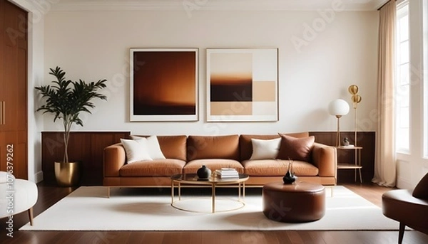 Fototapeta Photo interior modern design room 3d illustration