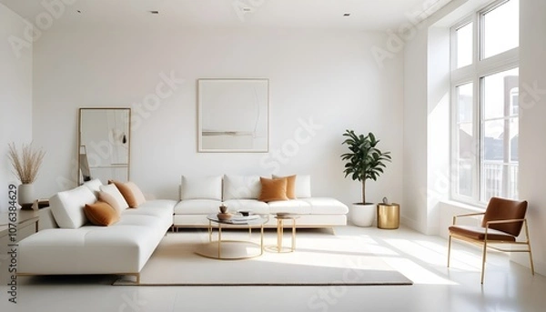Fototapeta Photo interior modern design room 3d illustration