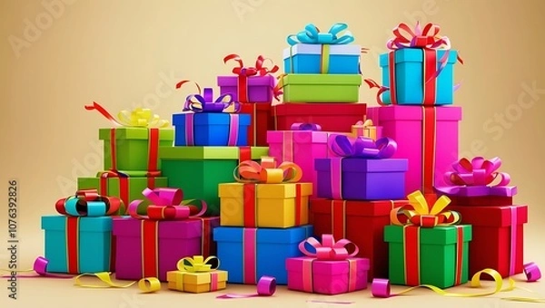 Fototapeta Colorful Gift Boxes with Bows