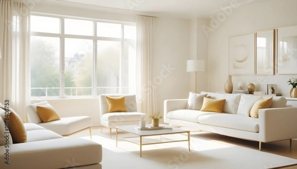 Fototapeta Photo interior modern design room 3d illustration