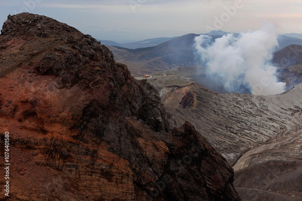 Obraz ４月を迎える阿蘇山の風景