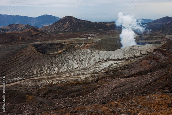 Obraz ４月を迎える阿蘇山の風景