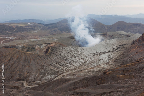 Obraz ４月を迎える阿蘇山の風景