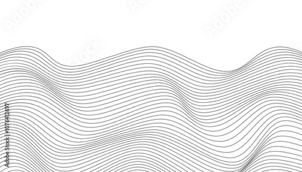 Fototapeta Wavy line abstract background. slanting, oblique geometric pattern. ripple line pattern background. abstract black curve wave lines. wave stripe background