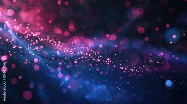 Fototapeta Abstract Glow Bokeh with Pink and Blue Lights