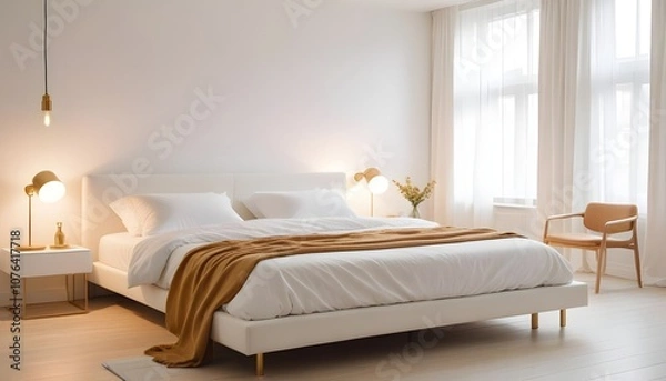 Fototapeta Photo interior modern design room 3d illustration