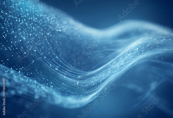 Fototapeta rendering background abstract data lines dots technology wave network blue conection connection science big