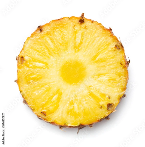 Fototapeta Pineapple slice on white background