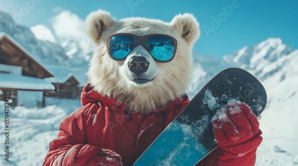 Obraz snowboarder on the snow