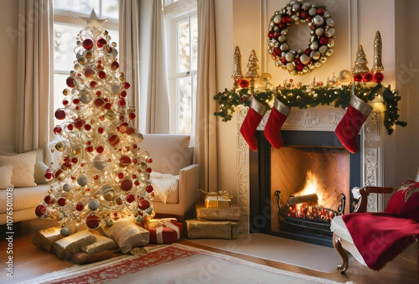 Fototapeta The Embrace of Christmas: Light and Warmth