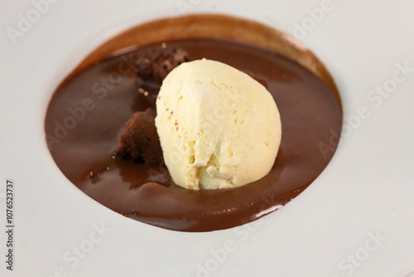 Obraz postre helado con chocolate-00