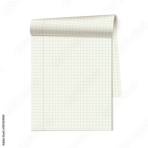 Obraz Vector blank notebook with curled page.