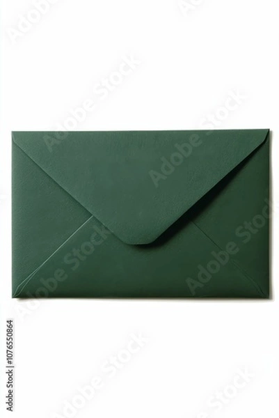 Obraz A green envelope on a white background.