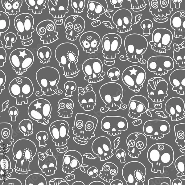 Fototapeta cute skulls pattern