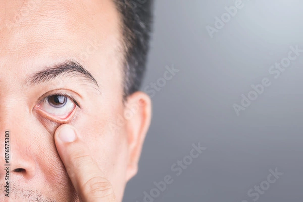 Fototapeta A diabetic patient's eye, symbolizing the risks of diabetic retinopathy and macular degeneration. Emphasizes the importance of eye health and monitoring for diabetes-related complications