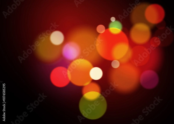 Fototapeta Bokeh Photo Overlay on Black Background. Beautiful Soft Light Bokeh Effect. Ideal for Photography, Graphic Design, and Video Editing.