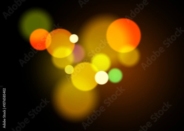 Fototapeta Bokeh Photo Overlay on Black Background. Beautiful Soft Light Bokeh Effect. Ideal for Photography, Graphic Design, and Video Editing.