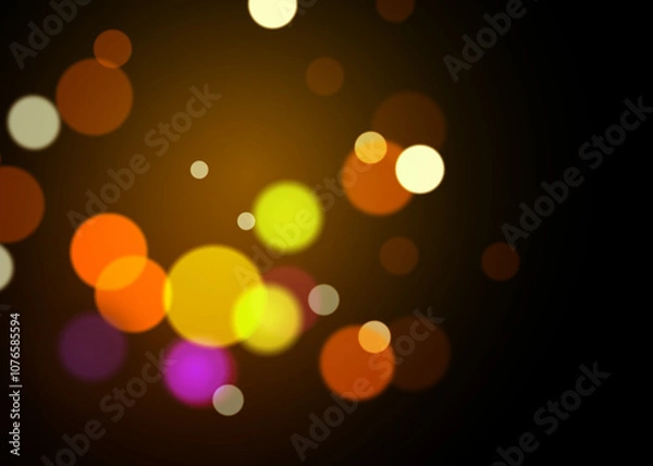 Fototapeta Bokeh Photo Overlay on Black Background. Beautiful Soft Light Bokeh Effect. Ideal for Photography, Graphic Design, and Video Editing.