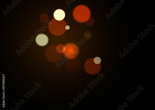 Fototapeta Bokeh Photo Overlay on Black Background. Beautiful Soft Light Bokeh Effect. Ideal for Photography, Graphic Design, and Video Editing.