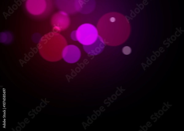 Fototapeta Bokeh Photo Overlay on Black Background. Beautiful Soft Light Bokeh Effect. Ideal for Photography, Graphic Design, and Video Editing.