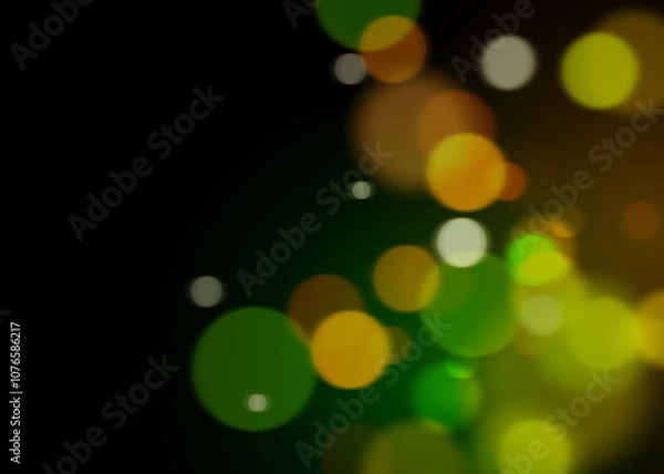 Fototapeta Bokeh Photo Overlay on Black Background. Beautiful Soft Light Bokeh Effect. Ideal for Photography, Graphic Design, and Video Editing.
