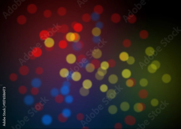Fototapeta Bokeh Photo Overlay on Black Background. Beautiful Soft Light Bokeh Effect. Ideal for Photography, Graphic Design, and Video Editing.