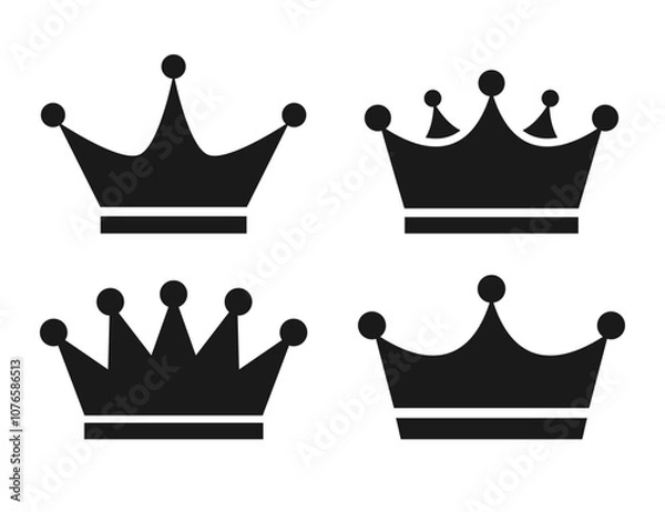 Obraz King or queen crown vector icon