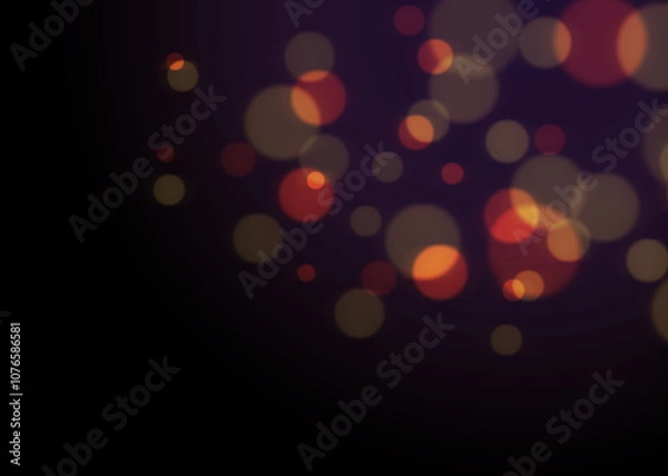 Fototapeta Bokeh Photo Overlay on Black Background. Beautiful Soft Light Bokeh Effect. Ideal for Photography, Graphic Design, and Video Editing.