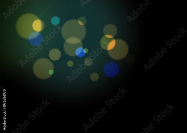 Fototapeta Bokeh Photo Overlay on Black Background. Beautiful Soft Light Bokeh Effect. Ideal for Photography, Graphic Design, and Video Editing.