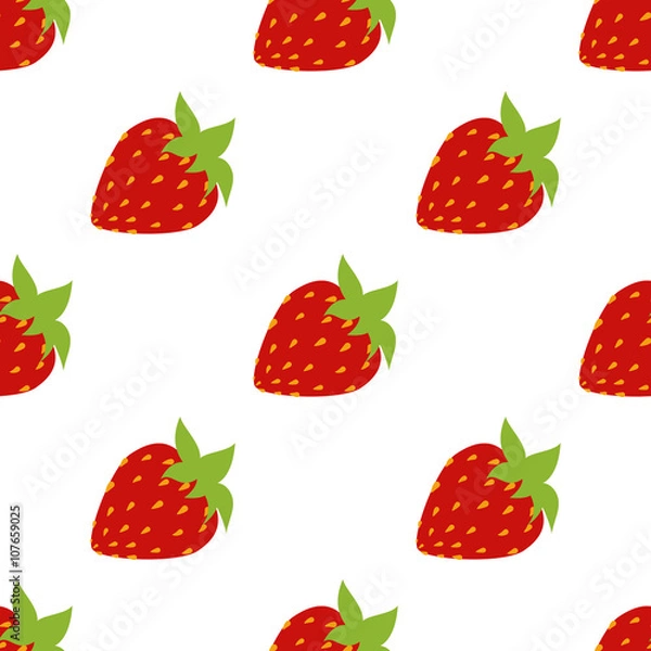 Fototapeta seamless of red strawberries 