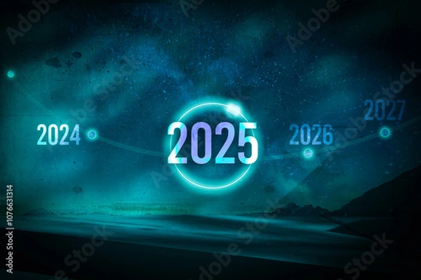 Obraz Background image 2025 New Year's plans, strategies, goals, development, and successes. New Year, Christmas