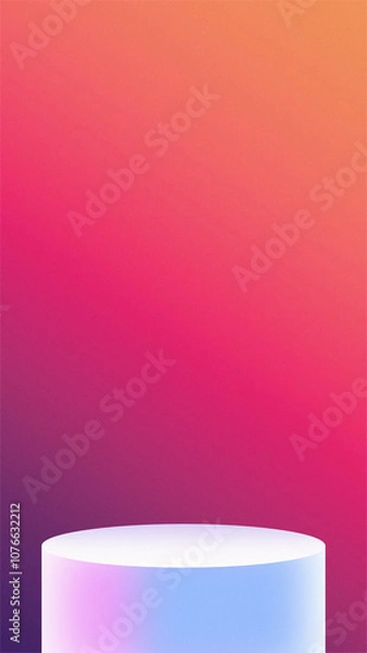 Obraz Empty round podium with abstract gradient background with a subtle grain effect for display. 