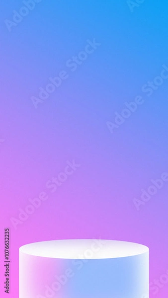 Obraz Empty round podium with abstract gradient background with a subtle grain effect for display. 